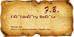 Földváry Beáta névjegykártya
